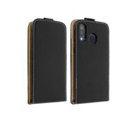 Étui pour Samsung Galaxy A40 Effet Lisse Clapet Vertical Porte-carte Noir