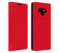 Étui Samsung Galaxy Note 9 Housse Cuir Portefeuille Fonction Support - rouge