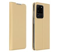 Étui pour Samsung Galaxy S20 Ultra Satiné Porte-carte Support Vidéo Dux Ducis Or