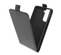 Étui Samsung Galaxy S21 Clapet Vertical Porte-carte Effet Lisse Noir