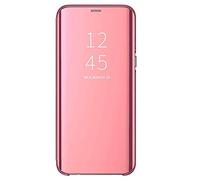 Etui Samsung S10 Miroir Clear View Flip PC 360° Complète Protection Coques avec Fonction Stand Anti-Choc Anti-Rayures Housse pour Smartphone Galaxy S10 2019 6.1 Pouces (Rose Or, Galaxy S10)
