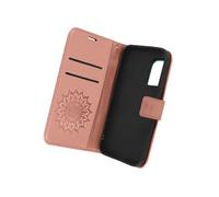 Etui Samsung S20 FE Portefeuille Support Vidéo Motif Mandala Fleur Rose gold