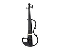 Étui Silencieux En Bois Massif Pour Violon Électrique 4/4 Pleine Grandeur Noir Bleu Et Rouge Violons Acoustiques(Black)
