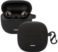 Étui Silicone Anti-Choc Compatible Xiaomi Redmi Buds 6 Lite ¿ Ultra-Fin, Protection Intégrale Avec Mousqueton, Noir