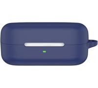 Étui silicone anti-choc pour écouteurs Sony WF-C510 - Housse fine compatible charge sans fil avec attache porte-clés - Bleu marine