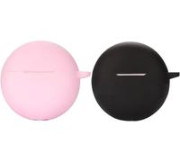 Étui Silicone Compatible Oppo Enco Buds2 - Protection Anti-Chocs 360° - Recharge Sans Fil Compatible - Accès Aux Boutons - Noir/Rose