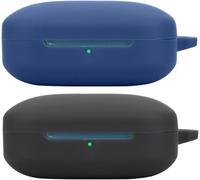 Étui Silicone Compatible Oppo Enco X3i ¿ Antichoc, Recharge Sans Fil, Bouchon Anti-Poussière, Motif 3d Mignon + Mousqueton, Noir/Bleu