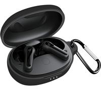 Étui Silicone Compatible Soundcore By Anker Life P2 Mini - Antichoc, Anti-Traces, Anti-Abrasion, Mousqueton, Accès Port De Charge, Noir