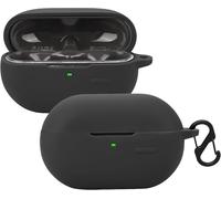 Étui Silicone Fin Anti-Chocs Pour Sound Peats Pearlclip Pro ¿ Coque Protectrice Complète Avec Mousqueton Et Charge Sans Fil, Noir