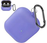 Étui Silicone Pour Samsung Galaxy Buds 3 & 3 Pro ¿ Protection Anti-Choc Et Anti-Chute, Compatible Charge Sans Fil, Cache Port Anti-Poussière, Porte¿Clé Avec Voyant Led - Violet