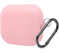 Étui Silicone Premium Pour Samsung Galaxy Buds 3 / Buds 3 Pro - Protection Anti-Chocs Et Anti-Rayures, Compatible Charge Sans Fil, Mousqueton, Voyant Led Visible (Rose)