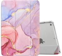 Étui Smart Cover Pour Ipad 9ème Génération 2021, Étui À Rabat Avec Support Et Semi-Transparent Protecteur Pour Ipad 8e Génération 10.2"" 2020/Ipad 7e Génération 10.2"" 2019, Marbre Rose Clair Doré