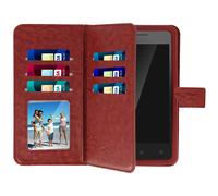 Etui Smartphone 4,3 à 4,7'' Portefeuille Mutirangements Caméra Slide marron