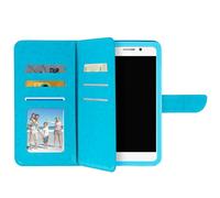 Etui Smartphone 4,3 à 4,7'' Portefeuille Mutirangements Caméra Slide turquoise