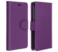 Étui Smartphone 4,81 à 5,3 Pouces Tissu Denim Portefeuille Coulissant violet
