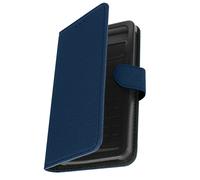 Étui Smartphone 5,31 à 5,8 Pouces Tissu Denim Portefeuille Coulissant bleu nuit