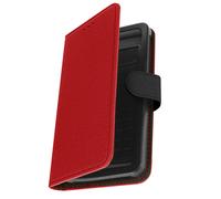 Étui Smartphone 5,31 à 5,8 Pouces Tissu Denim Portefeuille Coulissant rouge