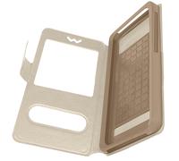 Étui Smartphone Universel Taille XXL Fenêtres D'affichage et Décrochage doré