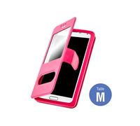 Etui Smartphones : Longueur entre 127 mm et 132 mm et double fenêtre - Rose