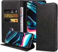 Etui Smartphonica pour Realme 7 Pro étui en simili cuir avec fermoir magnétique et porte-cartes Étui de livre avec Rabat - Noir