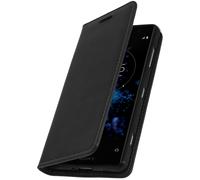 Etui - AVIZAR - Sony Xperia XZ2 - Cuir véritable - Fonction support - Noir