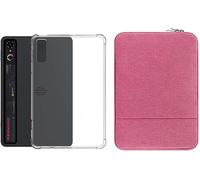 Étui souple transparent pour ZTE Nubia RedMagic Gaming Tablet 3Pro, housse de protection en tissu Oxford pour tablette de 9,06", sac intérieur imperméable + étui de protection (rouge vin)