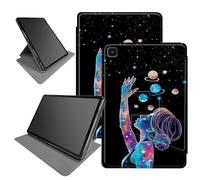 Étui Space Nebula Girl pour Samsung Galaxy Tab A7 Lite 8,7" version 2021 (modèle : SM-T220/T225/T227), support pliable rotatif à 360 degrés, plusieurs angles de vue avec mise en veille/réveil