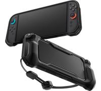 Spigen Rugged Armor Coque Compatible avec Nintendo Switch 2 2025 Étui avec dragonne Switch 2 Accessoires - Noir Mat