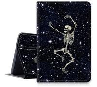 Étui squelette de crâne de danse pour Samsung Galaxy Tab A7 Lite 8,7" modèle 2021 (SM-T220/T225/T227), étui en cuir PU avec angles de vue multiples support pliable pour Galaxy Tab A7 2020