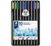 Etui staedtler triplus mobily set 10 unites 4 feutres 2 stylos 1 porte-mine 2 surligneurs 1 regle