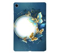 Etui Tablette pour OnePlus Pad Lite 11" Noir Étui de Protection en Silicone Antichoc avec Coins Renforcés, Papillon et Jardin Bleu Motifs Souple TPU Bumper Housse