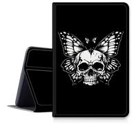 Étui tête de mort et papillon pour iPad 10e génération 10,9" version 2022 (numéro de modèle : A2696 A2757 A2777), étui pliable en cuir synthétique résistant aux chocs avec mise en veille/réveil