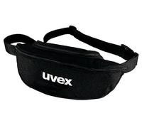 Etui textile UVEX noir grand - avec deux compartiments pour une paire de lunettes à branches et une paire de lunettes-masque