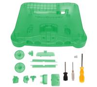 Étui translucide pour console de jeu vidéo rétro pour N64, coque de protection professionnelle, boîtier de remplacement en ABS épais avec boutons supérieurs et inférieurs, kit (Cyan translucide)