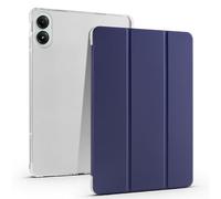 Étui transparent pour tablette compatible avec Xiaomi Redmi Pad Pro 12,1" 2024, coque fine en TPU fin et réveil automatique, coque de protection légère avec porte-crayon - coque antichoc - bleu marine