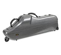 Étui Trolley Rigide Deluxe Lechgold pour Saxophone Baryton - Protection Thermoformée pour Instrument, S-Bow, Bec et Accessoires - Harnais Sac à Dos - Look Carbone Stylé