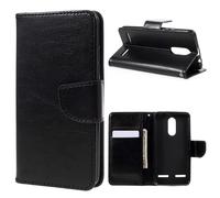 Etui Type Portefeuille Noir Lenovo K6 Rabat Latéral Fonction Stand