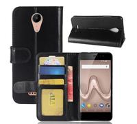 Etui Type Portefeuille Noir Wiko Tommy-2 Rabat Latéral Fonction Stand