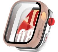 Étui Ultra-Fin Compatible Huawei Watch Fit 4 ¿ Coque Pc + Film Trempé Anti-Rayures Et Anti-Chocs, Recharge Sans Retirer, Rose