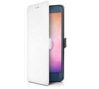 Étui universel blanc à rabat latéral pour Logicom EZY 2 - porte-carte 2 emplacements