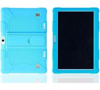 Étui universel en silicone résistant aux chocs avec support pour tablette Android de 10,1", coque de protection intégrale et robuste (bleu ciel)