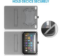 Étui Universel Pour 7-8 Pouces Tablette Fire Hd 8/Hd 8 Plus Avec Bande De Fixation En Silicone Réglable Support Folio Et Dragonne Pour 7""-8"" Samsung Android Tablette-Violet