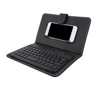 Étui Universel pour Clavier de téléphone Portable, Clavier de Couverture en Cuir de Protection Bluetooth sans Fil Espagnol et Anglais, Clavier Bluetooth Ultra Mince