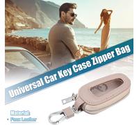 Étui Universel Pour Clé De Voiture En Simili Cuir Rose Avec Fermeture Éclair