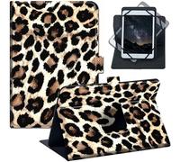 Étui universel pour iPad 2025 11 pouces/Samsung Tab A9+/Fire Max 11 (10,5-11,5 pouces) - Housse de support antichoc en cuir PU pour iPad Air 6, Galaxy Tab S10 FE, Lenovo Tab P11 Pro, imprimé léopard