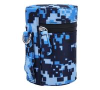 Étui universel pour objectif reflex numérique, housse de protection rigide avec fermeture éclair (bleu camouflage, taille S)