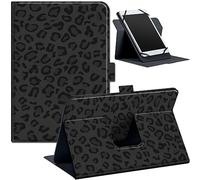 Étui universel pour tablette de 9 à 10,5", convient pour tablette Fire HD 10, étui de protection universel avec bande de fixation réglable et plusieurs angles de vision, imprimé léopard