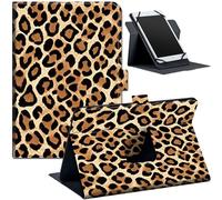 Étui universel pour tablette Fire HD 10,1 pouces avec support pour tablette 9,5 à 10,5", bande de fixation réglable et angles de vue multiples, imprimé léopard