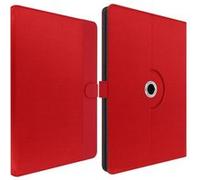Étui Universel Tablette Jusqu'à 7" Support Vidéo Intérieur Soft Touch Rouge