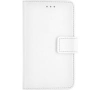 Étui Universel Taille XS Folio Wallet avec Porte-carte et Languette de Fermeture Blanc